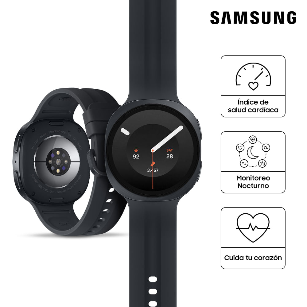 Imagen 2 del producto Smartwatch Samsung Galaxy Watch 9 40 mm, pantalla AMOLED 1.3 pulgadas, bluetooth, 5 ATM, hasta 40 h, negro